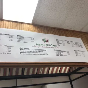 A picture of their menu. Amazing :)