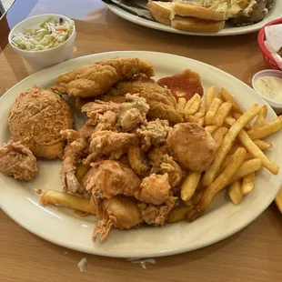 Chicken fried steak and Nemo's Platter