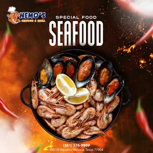 At Nemo&apos;s Seafood, we create food geared toward putting you in a good mood. The dishes we serve are always worth your time and effort bec
