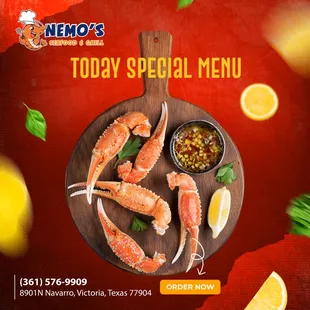Savor the succulence of crab claws at Nemo&apos;s Seafood Restaurant, a true delight for seafood enthusiasts!