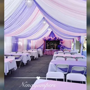 Tents, Drapes, Tables, Chairs, Marque numbers, Mechanical Bull, and more