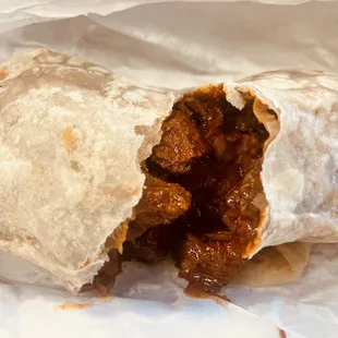 an open burrito