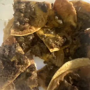 a close up of nachos