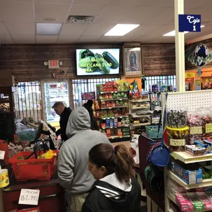 customers in a grocery store