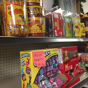 shelves of candy and candy bars