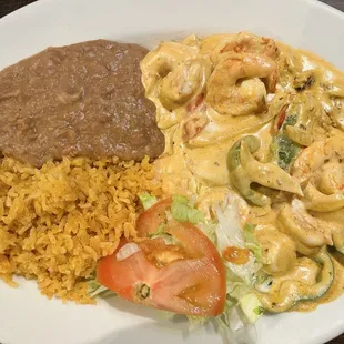 Camarones con crema
