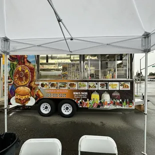 a food truck parked in a parking lot
