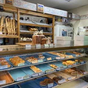 a display of baked goods
