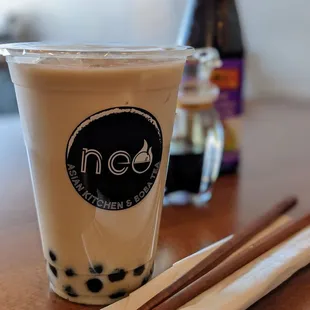 Golden milk boba tea