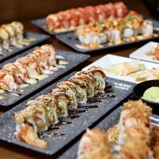 a variety of sushi