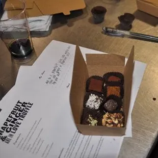 "Box of homemade truffles" Chocolate Truffle Making Class at La Cocina - Feb. 2010