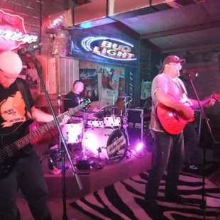 a band playing on stage