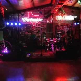 a band playing on stage