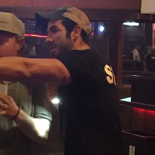 Watched this guy sexually harass and touch multiple random girls. Disgusting and disrespectful to women patrons.