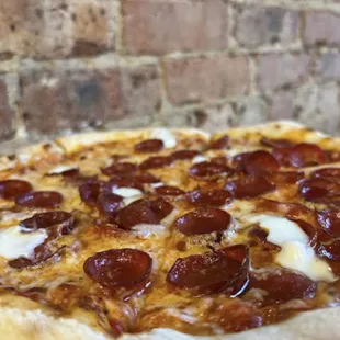 a pepperoni pizza