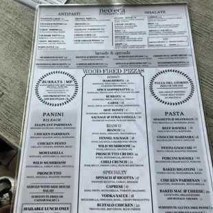 Menu as of 7/13/24