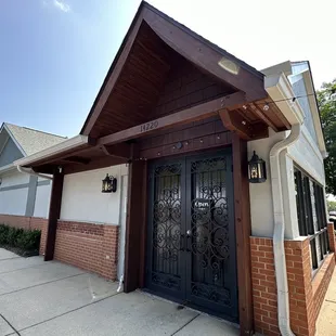 the front of the building