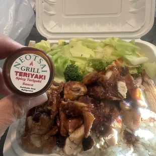 Chicken teriyaki plate.