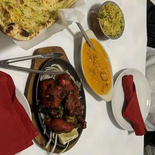 Butter Chicken Masala  Garlic Naan Chicken Tandoori Chicken Cumin Rice