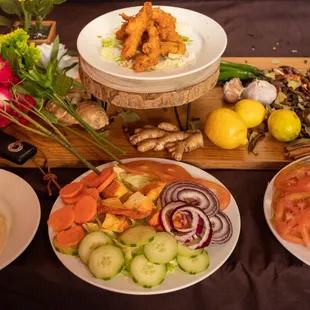 a variety of food