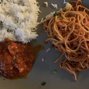 White rice Vegetable Chowmein Vegetable Curry