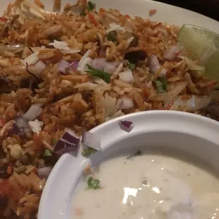Mutton fried rice. Yum!