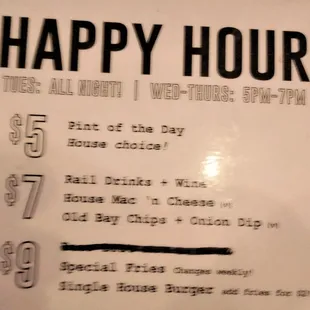 a happy hour sign