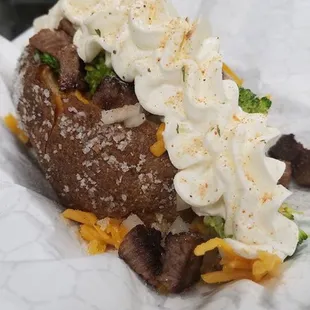 Potato Work, Have It Your Way, Chicken, Shrimp, Steak, Broccoli, etc...