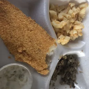 Cat fish dinner...so good that I couldn't wait to eat it.