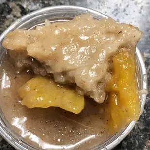 Sample of the peach cobbler. Heavenly!