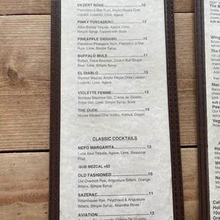 Cocktail Menu