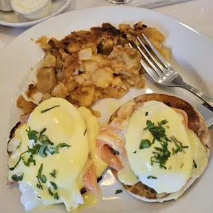 Salmon Benedict with novia Scotia lox it was so delicious