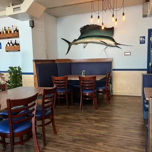 the dining area of the restaurant