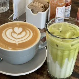 Latte + Matcha Latte