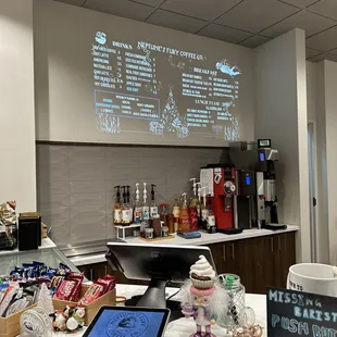 the menu on the wall