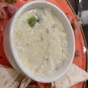 Crap queso? Bland- no flavor.