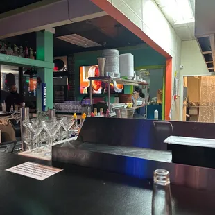 the counter and the bar