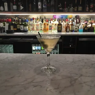 Ketel one Dirty Martini with olive.