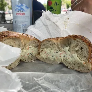Bagel with Veggie Cream Cheese