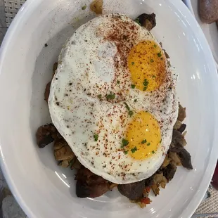 Pork Belly Hash with eggs that tasted good