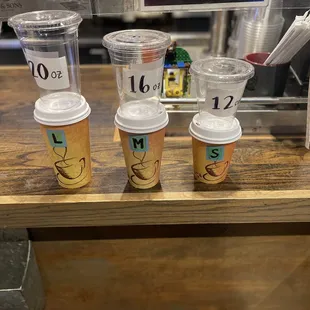 Cup size options