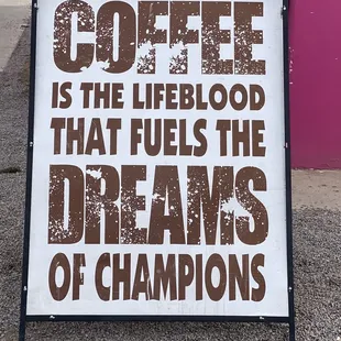 coffee is the lifeblood that fuels the dreams of champions