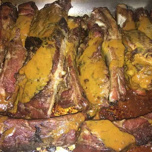 Smoked Ribs with our Famous Mustard Sauce