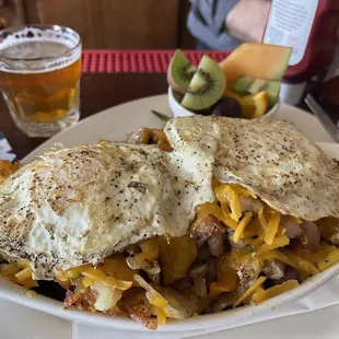 Hangover cure! Meat lovers skillet with hash browns AND red skin potatoes!
