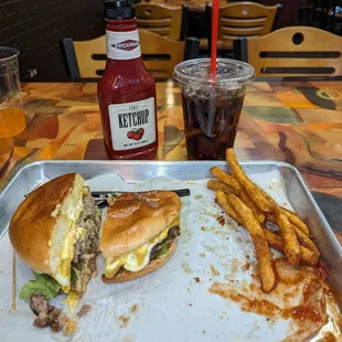 Cheese Burger and Fries