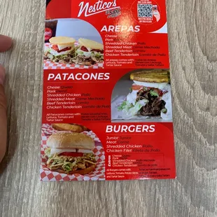 Menu front side