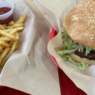 Regular Burger with French Fries