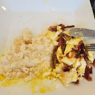 This is how I eat my bacon, eggs, &amp; grits.. all mixed up! :-p