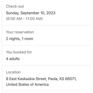 My confirmation for 4 Adults!