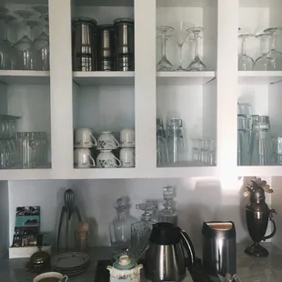 Self serve coffee area.